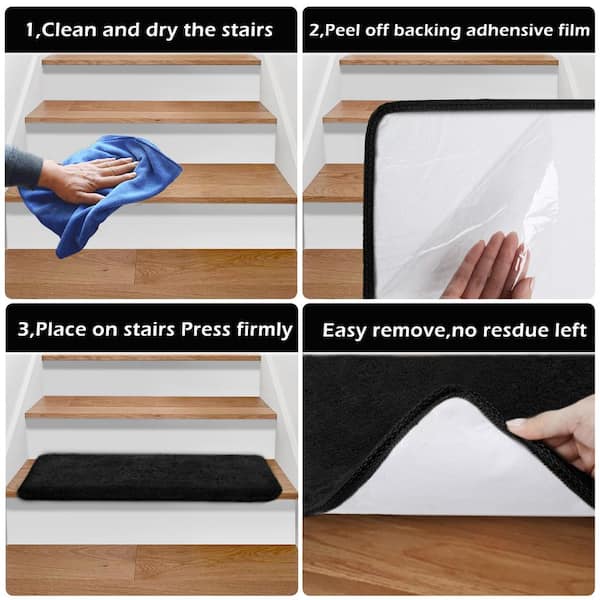PURE ERA Black 9.5 in. x 30 in. x 1.2 in. Bullnose Plush