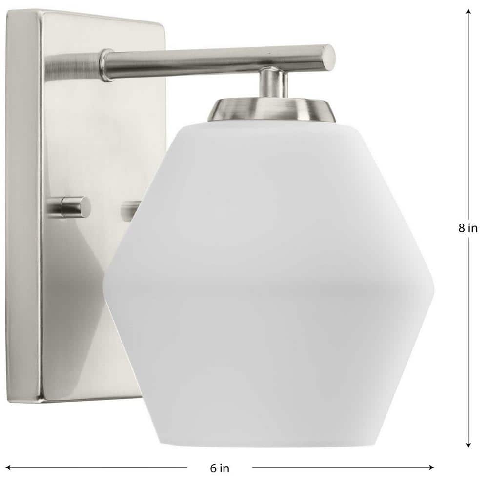 Copeland Brushed Nickel 1-Light Vanity with Opal Glass Shade