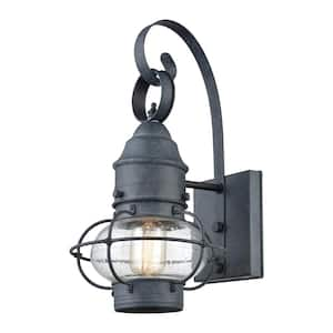 Cebolla Aged Zinc Outdoor Hardwired Wall Sconce with No Bulbs Included