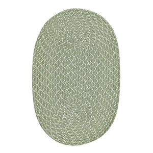 Sunsplash Braid Collection Lime 20" x 30" Oval 100% Polypropylene Reversible Indoor/Outdoor Area Rug
