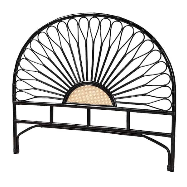 bali & pari Perenna Black Natural Rattan Queen Headboard