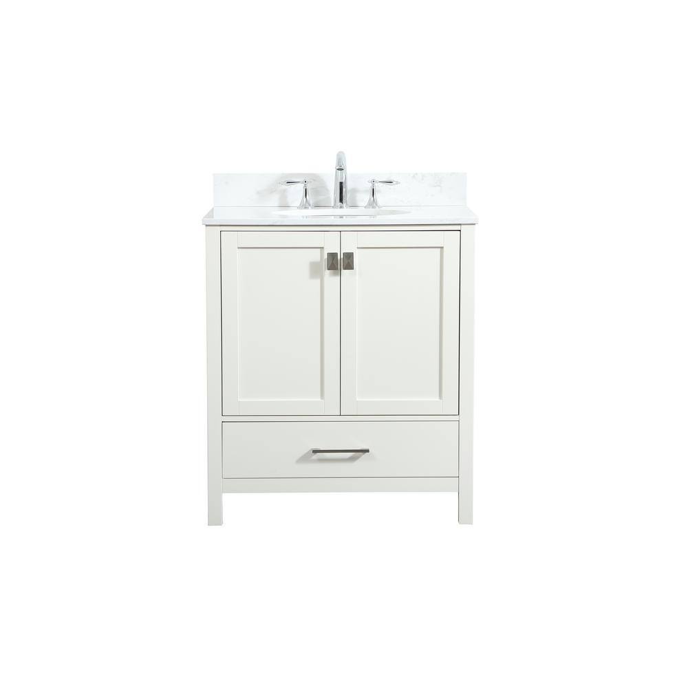 Simply Living 30 in. W x 22 in. D x 34 in. H Bath Vanity in White with Cala
