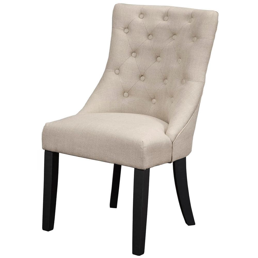 Prairie Cream Linen Upholstered Side Chairs (Set of 2)
