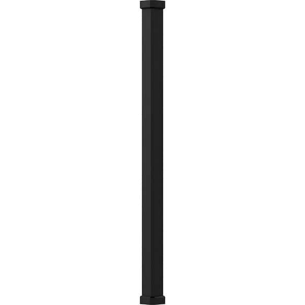 AFCO 8' x 5-1/2" Endura-Aluminum Craftsman Style Column, Square Shaft (Load-Bearing 20,000 LBS), Non-Tapered, Textured Black