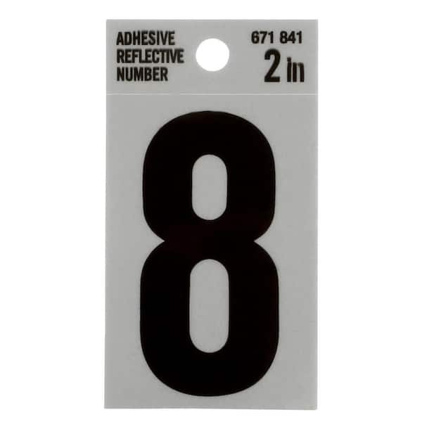 Everbilt 2 in. Vinyl Reflective Number 8 33086 - The Home Depot