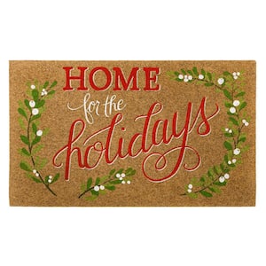 Holiday Home Faux Coir 18 in. x 30 in. Holiday Door Mat