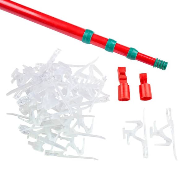Set of 25 Ladderless Red and Green Light Hanging Kit 11 ft.