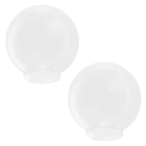 8 in. Dia Globes VC Frost Smooth LD Acrylic with 3.91 in. Outside Diameter Fitter Neck (2-Pack)
