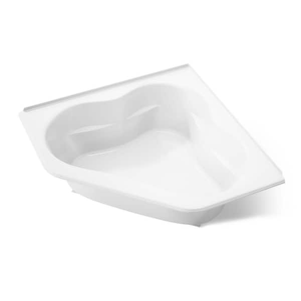 Tercet 60 in. x 60 in. Neo Angle Soaking Bathtub with Center Drain in White, Integral Flange