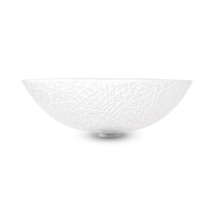 20 in.L Crystalline Clear Frosted Solid Surface Oval Bowl Bathroom Vessel Sink with Salver