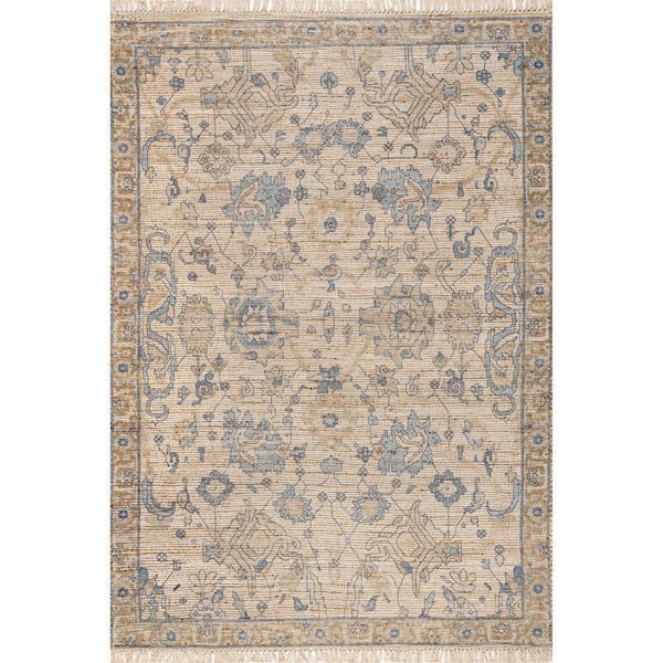 RUGS USA Marigold Vintage Tasseled Sand 3 ft. x 5 ft. Indoor/Outdoor Patio Rug
