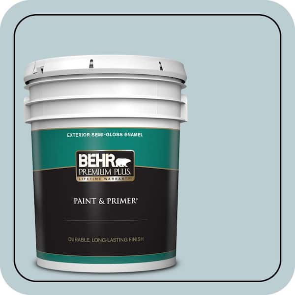 BEHR PREMIUM PLUS 5 gal. #540E-2 Cloudy Day Semi-Gloss Enamel Exterior Paint & Primer