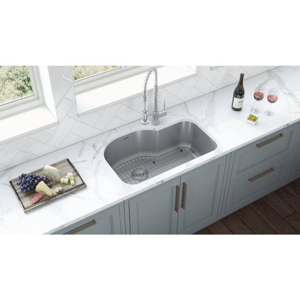 Ruvati 32" Stainless Steel Undermount Single Bowl Kitchen Sink