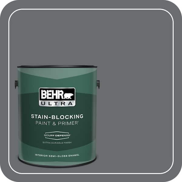 BEHR ULTRA 1 gal. #PPF-49 Platinum Gray Extra Durable Semi-Gloss Enamel Interior Paint & Primer