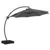 JEAREY 11 ft. L Outdoor Aluminum Curvy Cantilever Offset Hanging Patio Umbrella with Sandbag Base and Cover in Gray TJWT11-Gray