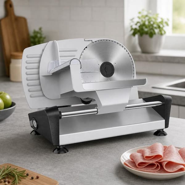 調理器具 MEAT SLICER Numhew 150 W Silver Stainless Steel Meat Slicer, Electric Deli