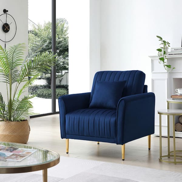 blue velvet easy chair