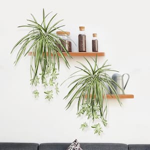 25 in. Artificial Spider Plant Leaf Hanging Plant Greenery Foliage Bush (Set of 2)