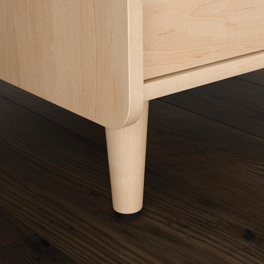 Clifford Natural Maple Executive Desk with Keyboard Tray and Filing Cabinet