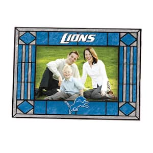 NFL -4 in. X 6 in. Gloss Multi Color Art Glass Picture Frame Lions