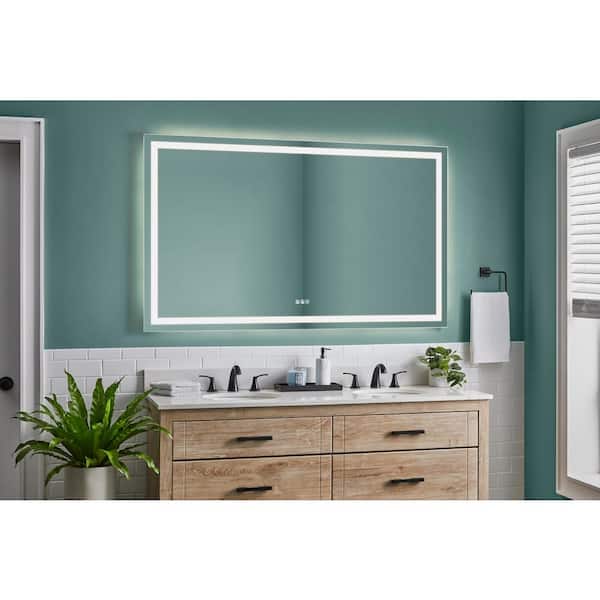 Glacier Bay 60 in. W x 36 in. H Rectangular Frameless Anti-Fog LED Light Wall Bathroom Vanity Mirror