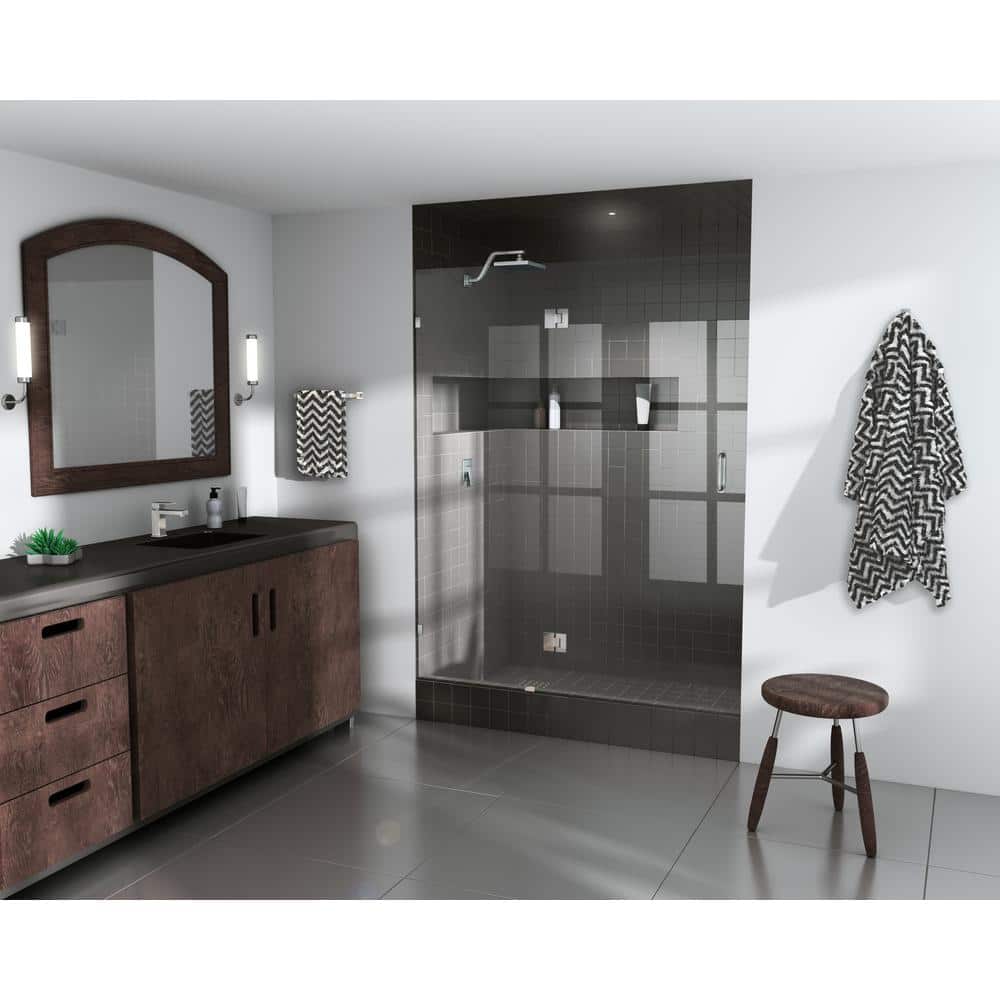 Halo 78" Frameless Glass Shower Door with Polished Chrome Hinges