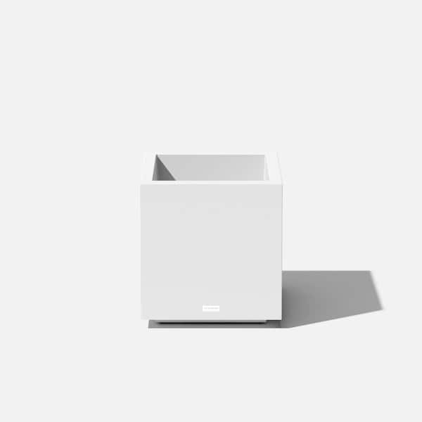 Veradek Cube 17 in. Square White Plastic Planter
