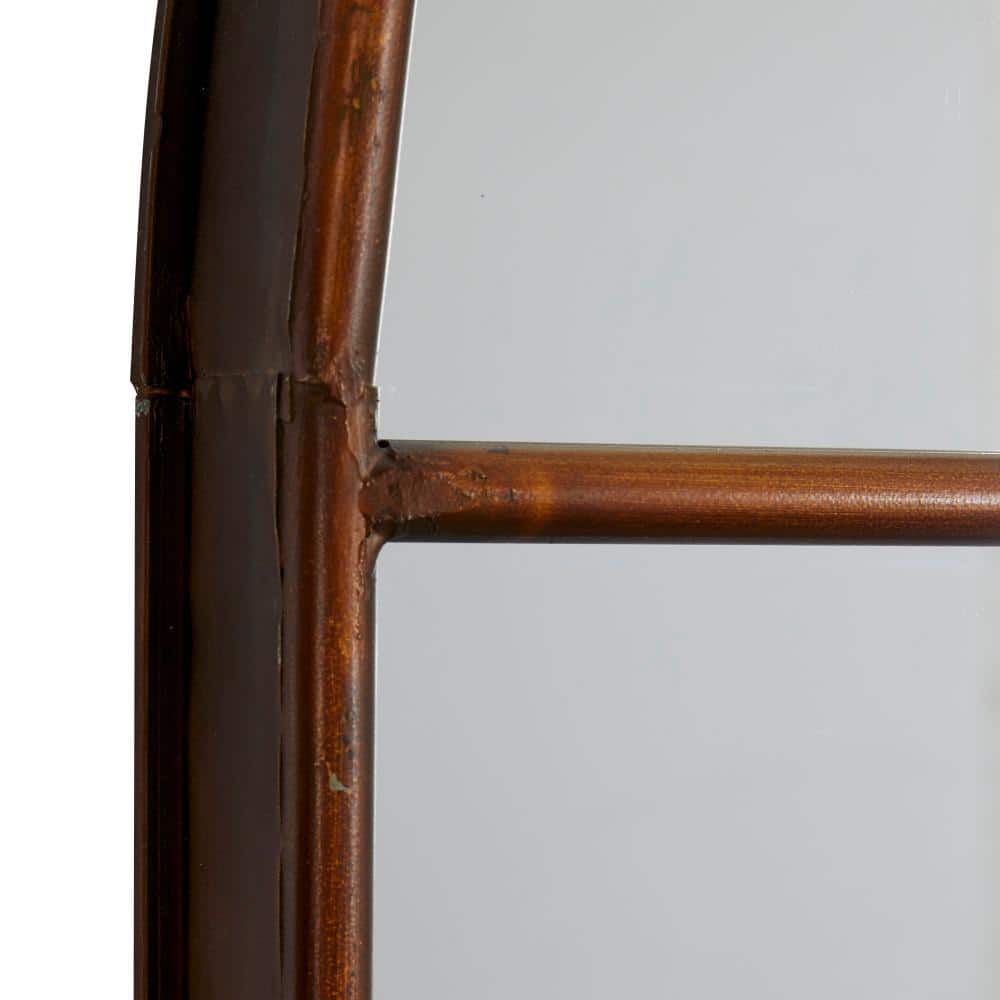 Bronze Arch Windowpane Full Length Wall Mirror
