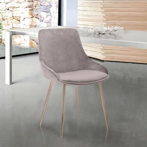 Heidi Contemporary Dining Chair in Chrome Finish and Grey Velvet