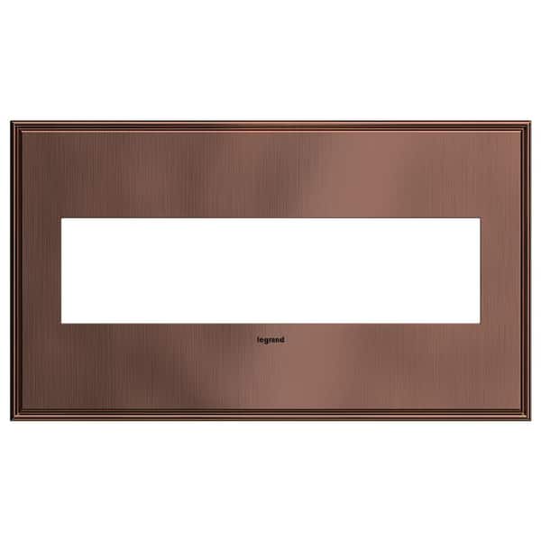 Legrand adorne 4 Gang Decorator/Rocker Wall Plate, Matte Antique Copper (1-Pack)