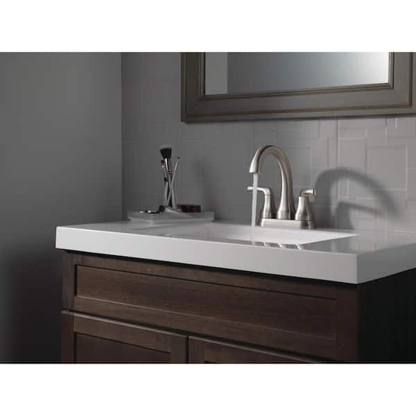 Portwood 4 in. Centerset 2-Handle Bathroom Faucet in SpotShield Brushed Nickel