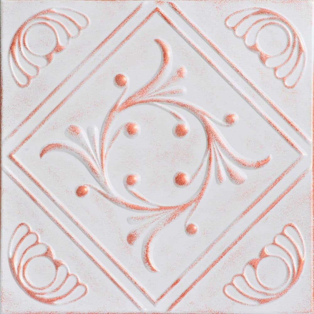 Diamond Wreath White Washed Copper 1.6 ft. x 1.6 ft. Decorative Foam Glue Up Ceiling Tile (384 sq. ft. /case) price history on PriceWatchPro