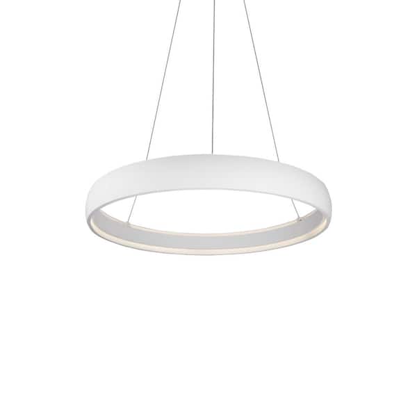 Halo 35 in. 1 Light 83-Watt White Integrated LED Pendant Light