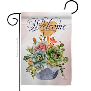 13 in. x 18.5 in. Welcome Succulent Spring Double-Sided Garden Flag Spring Decorative Vertical Flags