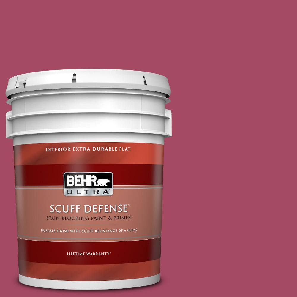 BEHR ULTRA 5 gal. #120D-5 Glazed Raspberry Extra Durable Flat Interior ...