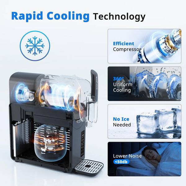 Ecoviva 88 oz Color-Screen Slushy Machine Black Snow Cone