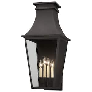 Gloucester Black Outdoor Hardwired Wall Lantern Sconce with No Bulbs Included