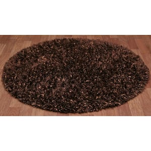 Brown 3 ft. x 3 ft. Round Area Rug