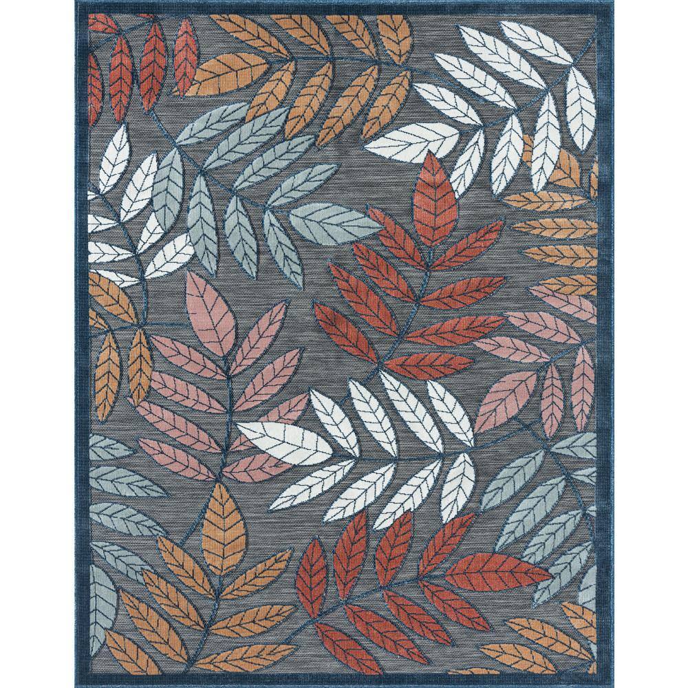 Tropic Essence Black Floral 5' x 7' Reversible Synthetic Rug