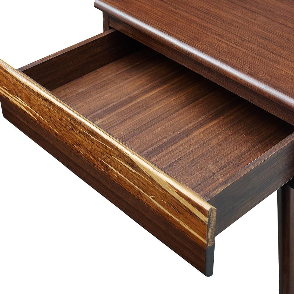 Azara Sable Bamboo Nightstand with Tiger Accent and Drawer