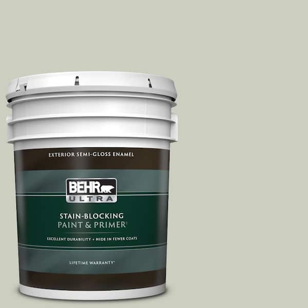 BEHR ULTRA 5 gal. #PPU10-11 Sliced Cucumber Semi-Gloss Enamel Exterior Paint & Primer