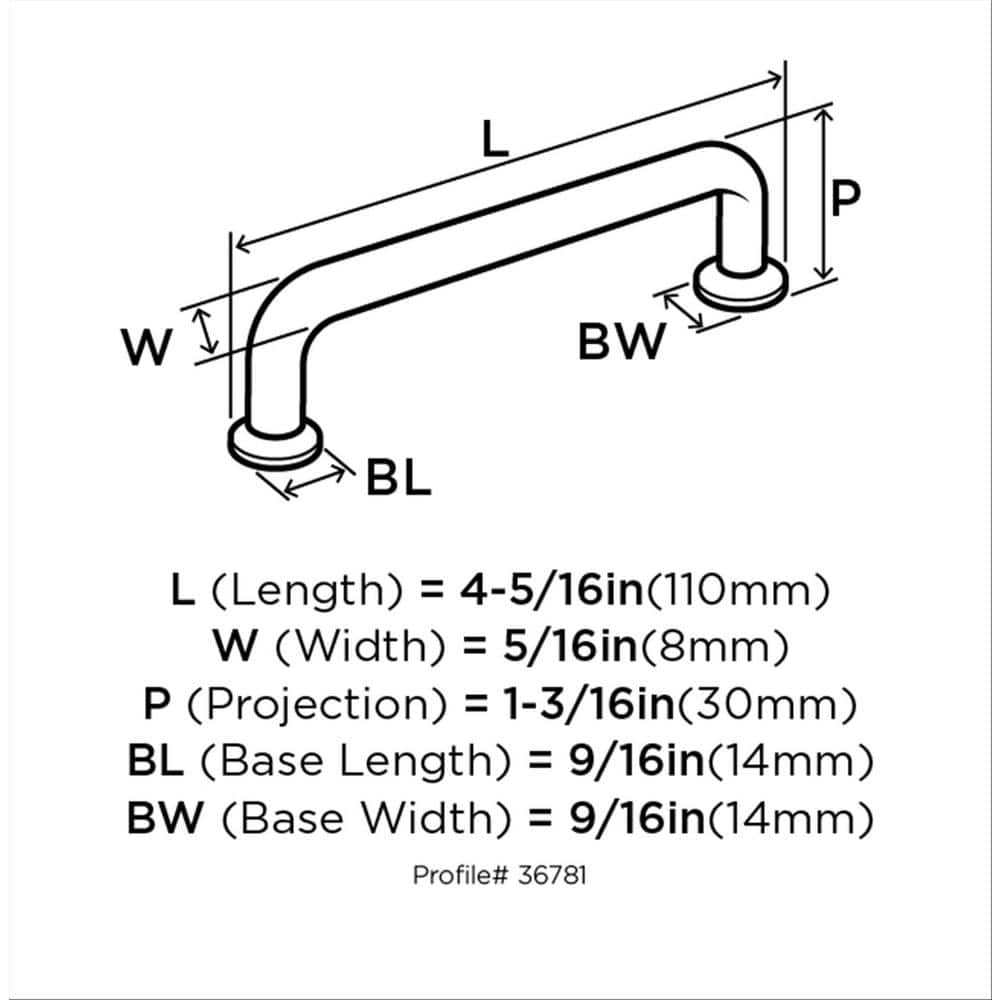 Polished Chrome Cabinet and Drawer Pull Bar with Mounting Hardware