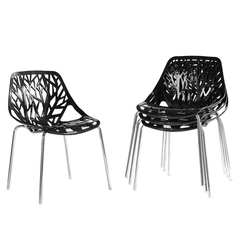 Black Nest Style Lounge Side Chair Dining Chairs (Set of 4)