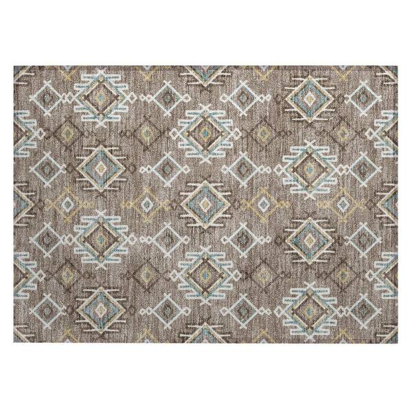 Chantille Machine Washable Indoor/Outdoor Abstract ACN3042 Taupe 3 ft. x 4 ft. Area Rug