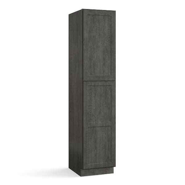 Hausvita 18 in. W x 24 in. D x 90 in. H in Shaker Charcoal Plywood Ready to Assemble Floor Wall Pantry Kitchen Cabinet