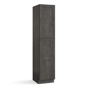 18 in. W x 24 in. D x 90 in. H in Shaker Charcoal Plywood Ready to Assemble Floor Wall Pantry Kitchen Cabinet