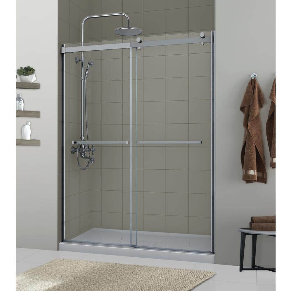 Lagoon Brushed Nickel 59" x 76" Frameless Sliding Shower Door