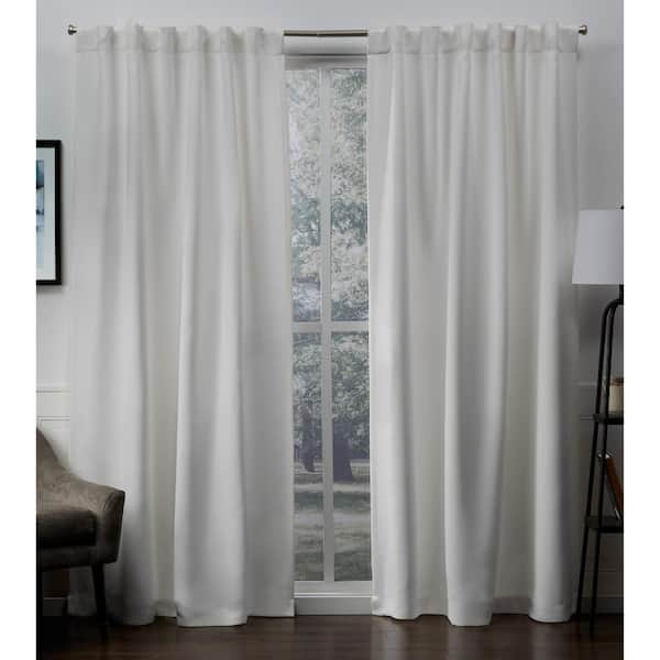 Exclusive Home Curtains Vanilla Thermal Back Tab Blackout Curtain 52 In W X 96 L Set Of 2 Eh8300 03 96h The Depot - Back Tab Pinch Pleat Thermal Blackout Patio Door Curtain Panel