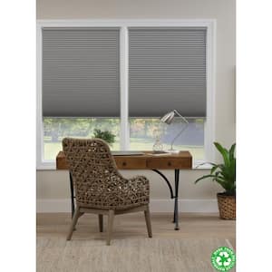 Cut-to-Width Gray Cloud Cordless Blackout Eco Polyester Honeycomb Cellular Shade 27.5 in. W x 64 in. L