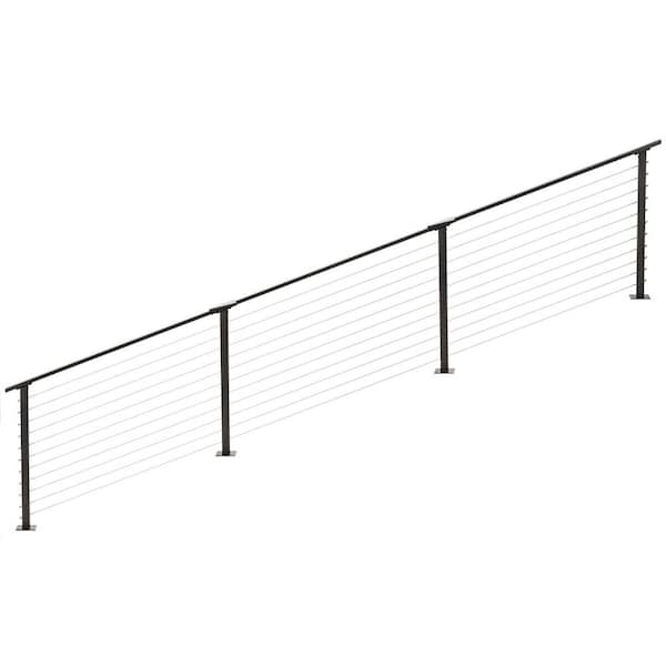 CityPost 18 ft. Stair Cable Railing, 36 in. Base Mount in Bronze